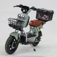 BABI Electric Motorcycle 1000W 72V 23AH Pedal Assist Moped with Tailbox for Food Delivery