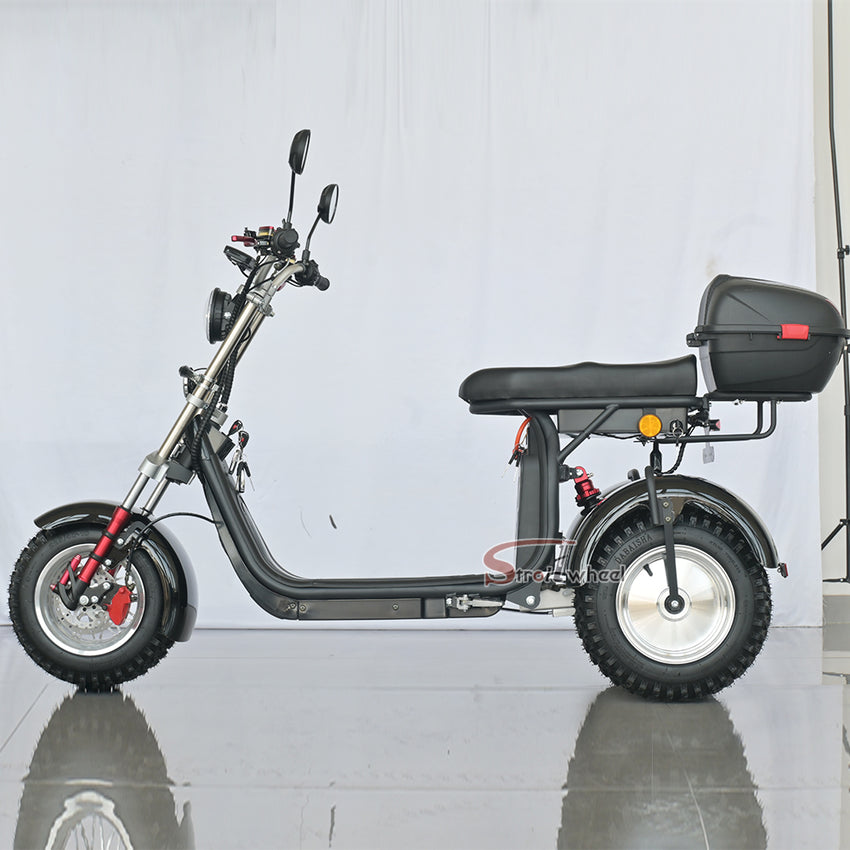 Germany Warehouse CP-7 Electric Citycoco 4000W 25Ah+30AAh Battery with Rear Box and Off Road Tire