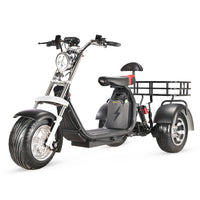 ES1003 1000W 60V 2*12AH Battery Tricycle Citycoco Motorcycle With Rear Basket