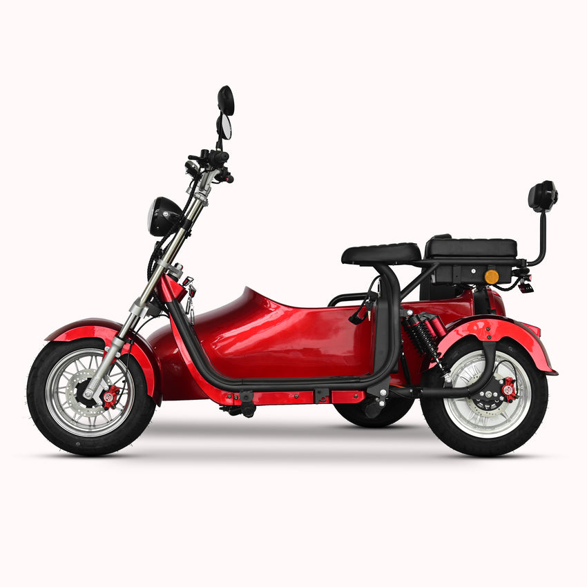 ES1004Max Citycoco 2000W 60V 12Ah Battery 3 Wheel Electric Tricycle With Sider Car Chopper Scooter Motorcycle