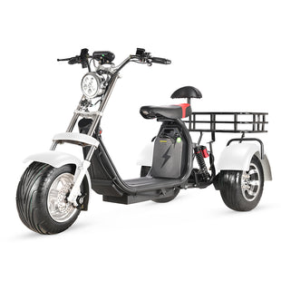 ES1003 1000W 60V 2*12AH Battery Tricycle Citycoco Motorcycle With Rear Basket