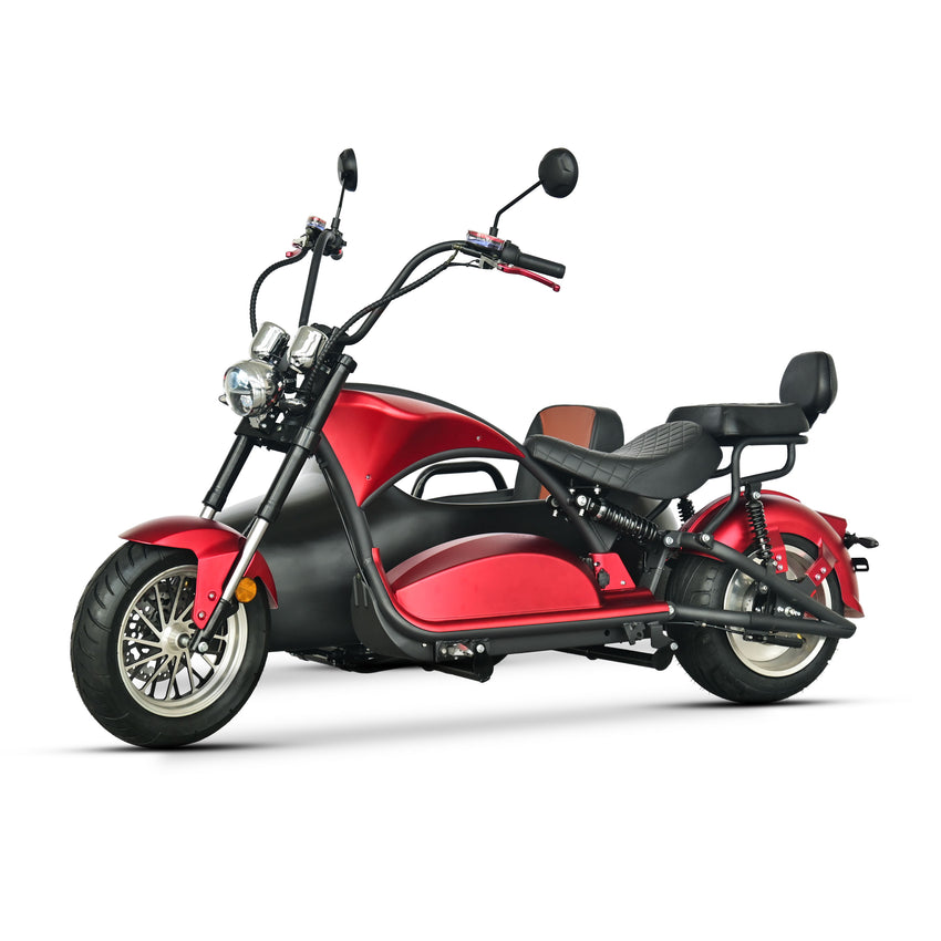 CP-4PS Max Citycoco 3000W 60V 30Ah Battery 3 Wheel Electric Tricycle Chopper Motorcycle With Sider Car