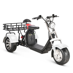ES1003 1000W 60V 2*12AH Battery Tricycle Citycoco Motorcycle With Rear Basket