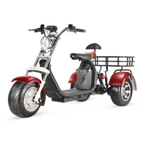 ES1003 1000W 60V 2*12AH Battery Tricycle Citycoco Motorcycle With Rear Basket