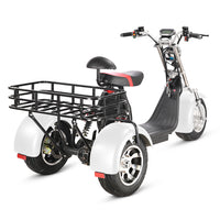 ES1003 1000W 60V 2*12AH Battery Tricycle Citycoco Motorcycle With Rear Basket