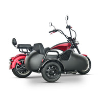 CP-4PS Max Citycoco 3000W 60V 30Ah Battery 3 Wheel Electric Tricycle Chopper Motorcycle With Sider Car