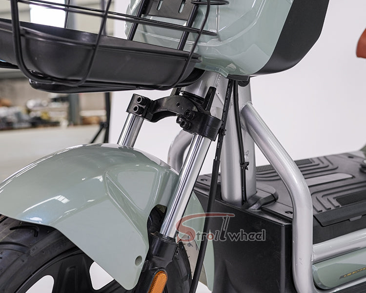 BABI Electric Motorcycle 1000W 72V 23AH Pedal Assist Moped with Tailbox for Food Delivery