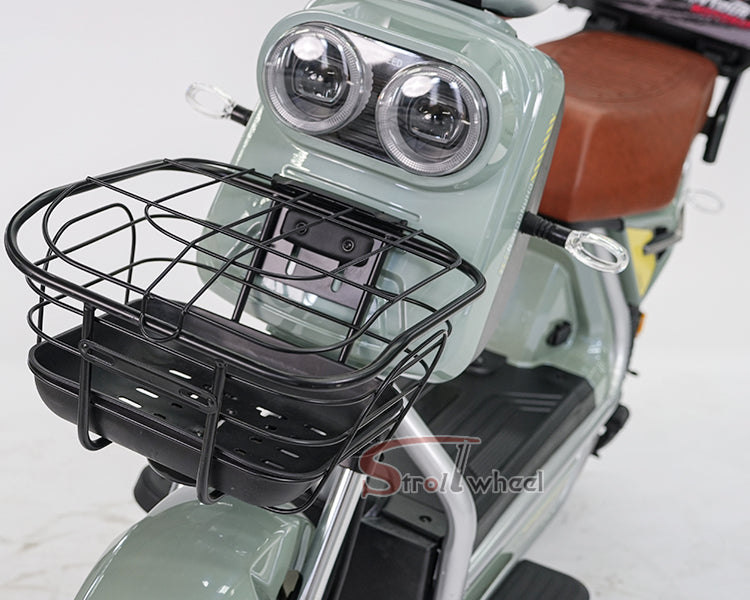 BABI Electric Motorcycle 1000W 72V 23AH Pedal Assist Moped with Tailbox for Food Delivery