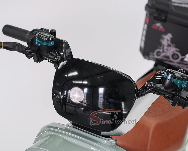 BABI Electric Motorcycle 1000W 72V 23AH Pedal Assist Moped with Tailbox for Food Delivery