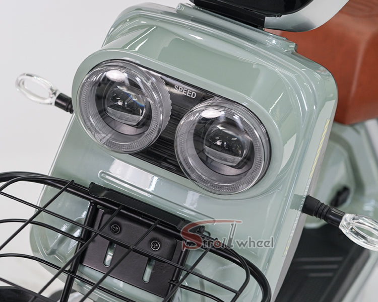 BABI Electric Motorcycle 1000W 72V 23AH Pedal Assist Moped with Tailbox for Food Delivery