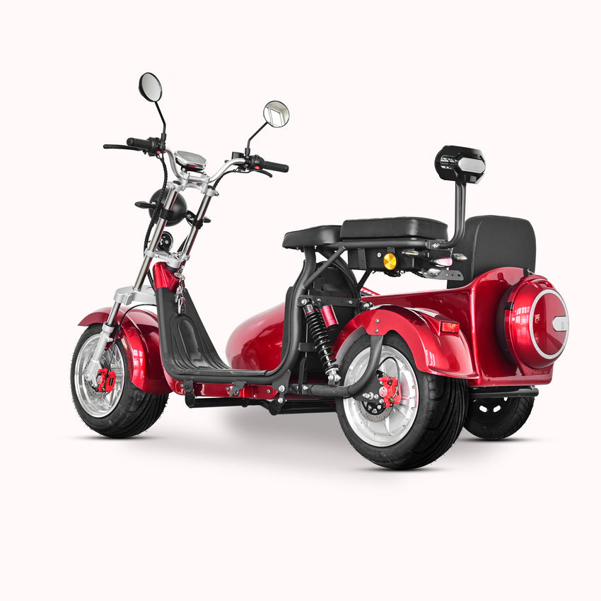 ES1004Max Citycoco 2000W 60V 12Ah Battery 3 Wheel Electric Tricycle With Sider Car Chopper Scooter Motorcycle