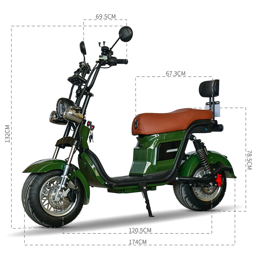 M20 Brazil Electric Motorcycle Scooter Citycoco 1000W Adult Long Range Electric Motorcycle
