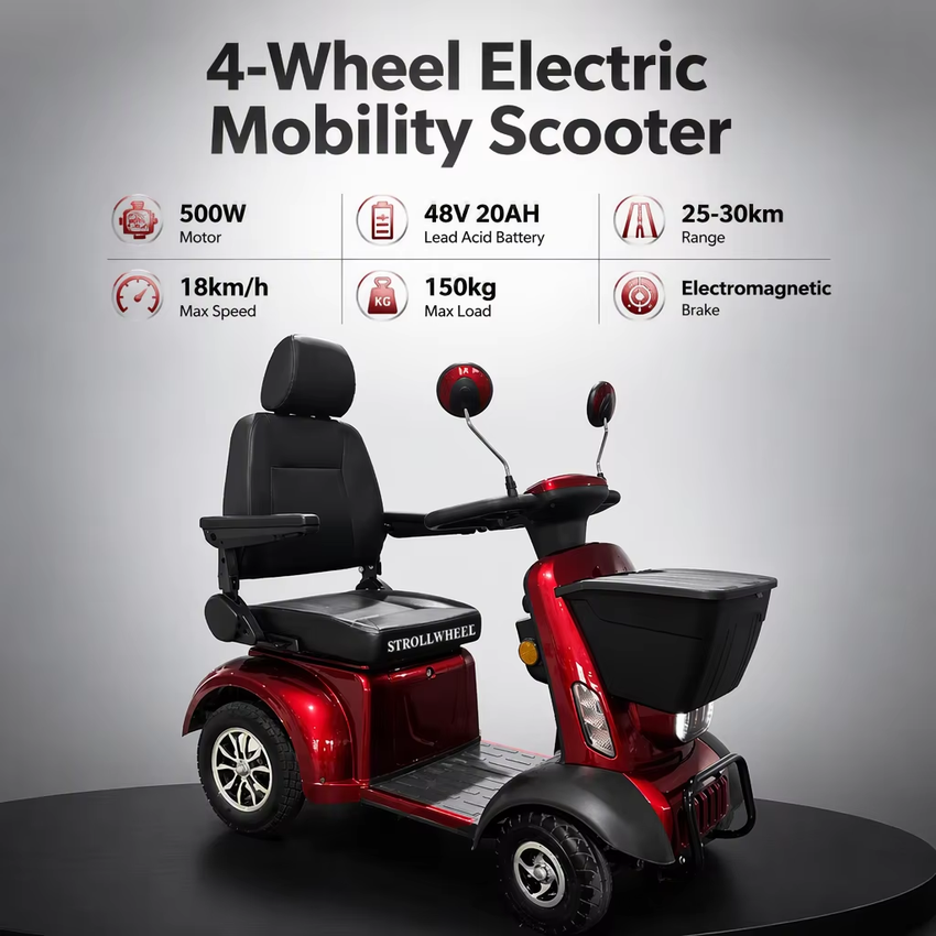 MS-Yale Four-Wheel 500W 48V 20Ah Electric Mobility Scooter for Elderly Adults