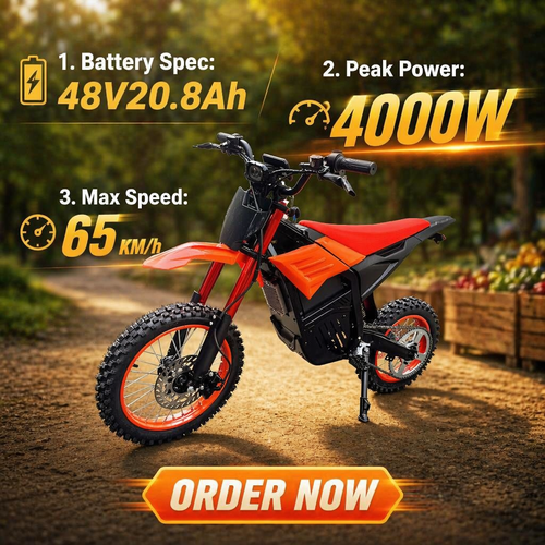 QC-Y01 Youth Electric Dirt Bike Motorcycle 65km/h