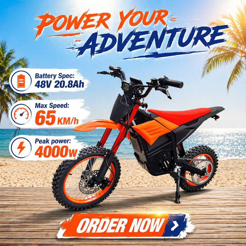 QC-Y01 Youth Electric Dirt Bike Motorcycle 65km/h