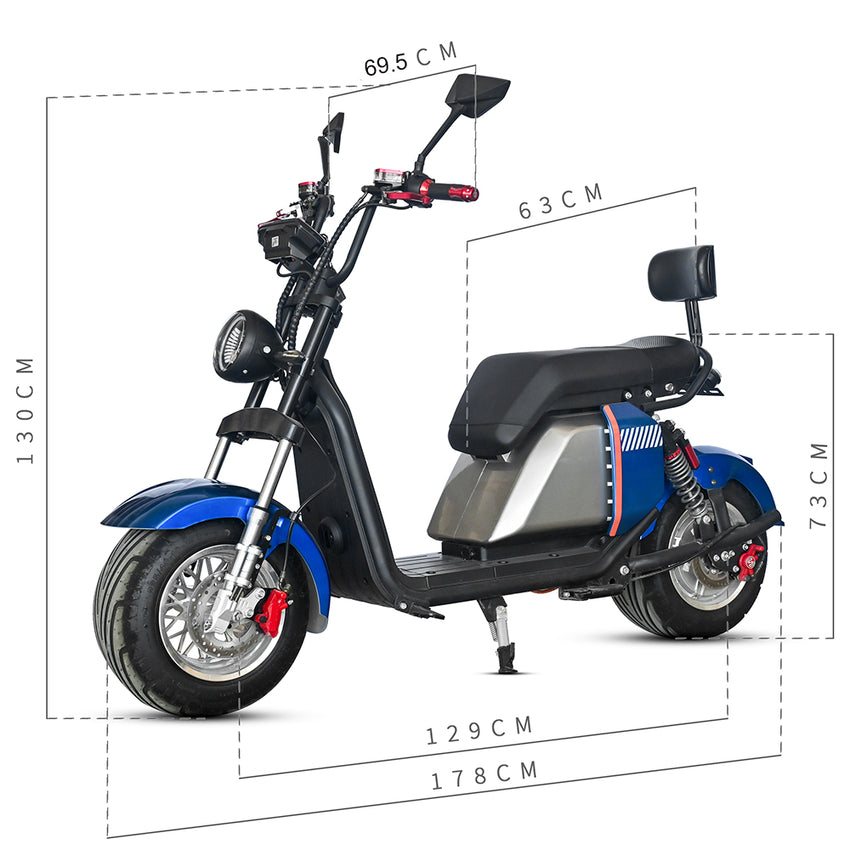 M6 Long Range 2000W Lithium Battery Electric Scooter Two-Wheel Citycoco Adult Scooter for Brazil Market