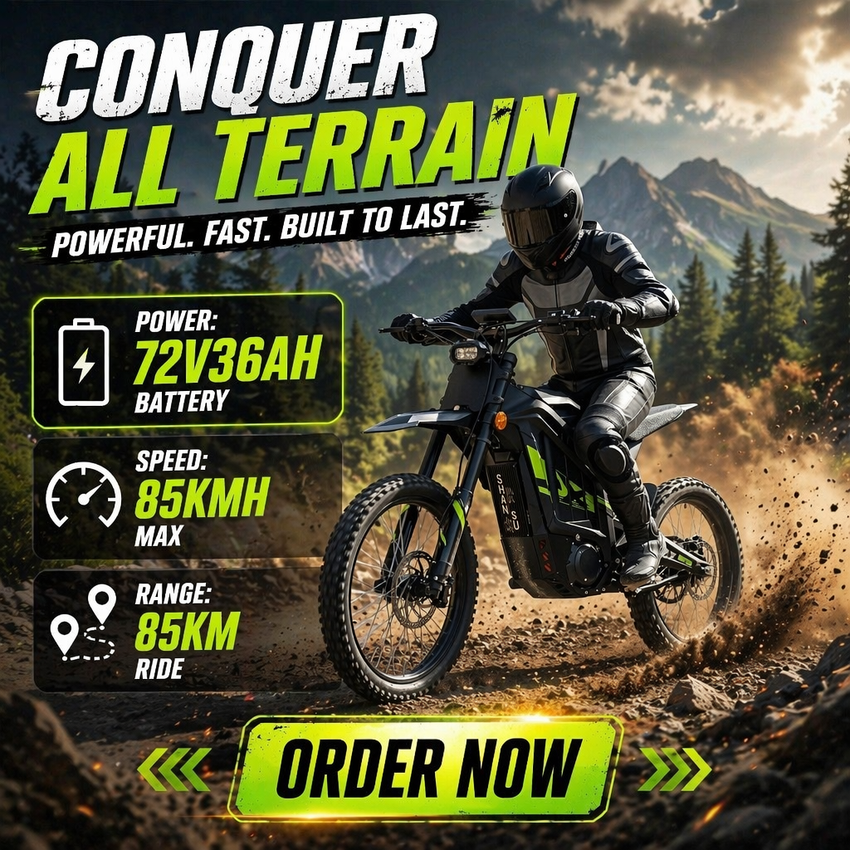 SS-6.0 High Speed Chopper Dirt Bike Mountain Riding Electric Motorcycle