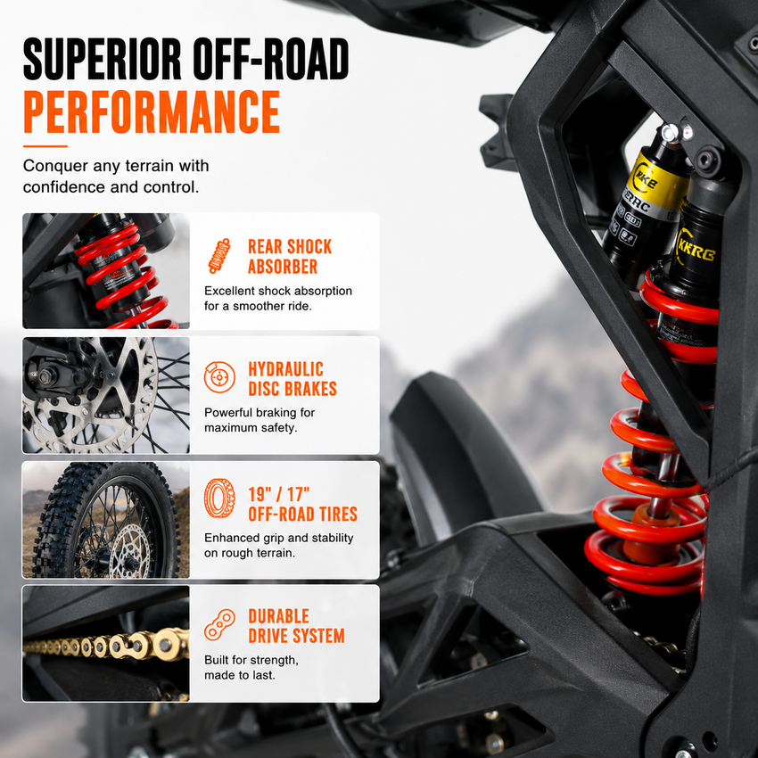 SS-6.0 High Speed Chopper Dirt Bike Mountain Riding Electric Motorcycle
