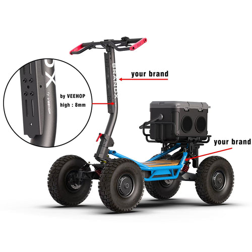 VEEHOP Electric Mini ATV E-Scooter 4 Wheel MINI ATV with Cooler Box