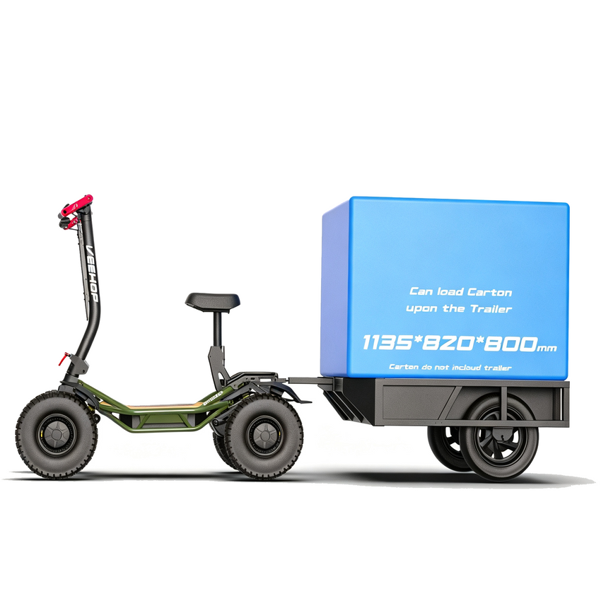 Veehop Powerful Electric 4WD/2WD ATV Scooter with Trailer