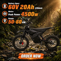 QC-Y02 4500W Peak Power Electric Dirtbike 17/14 Tire Off Road Motorcycle